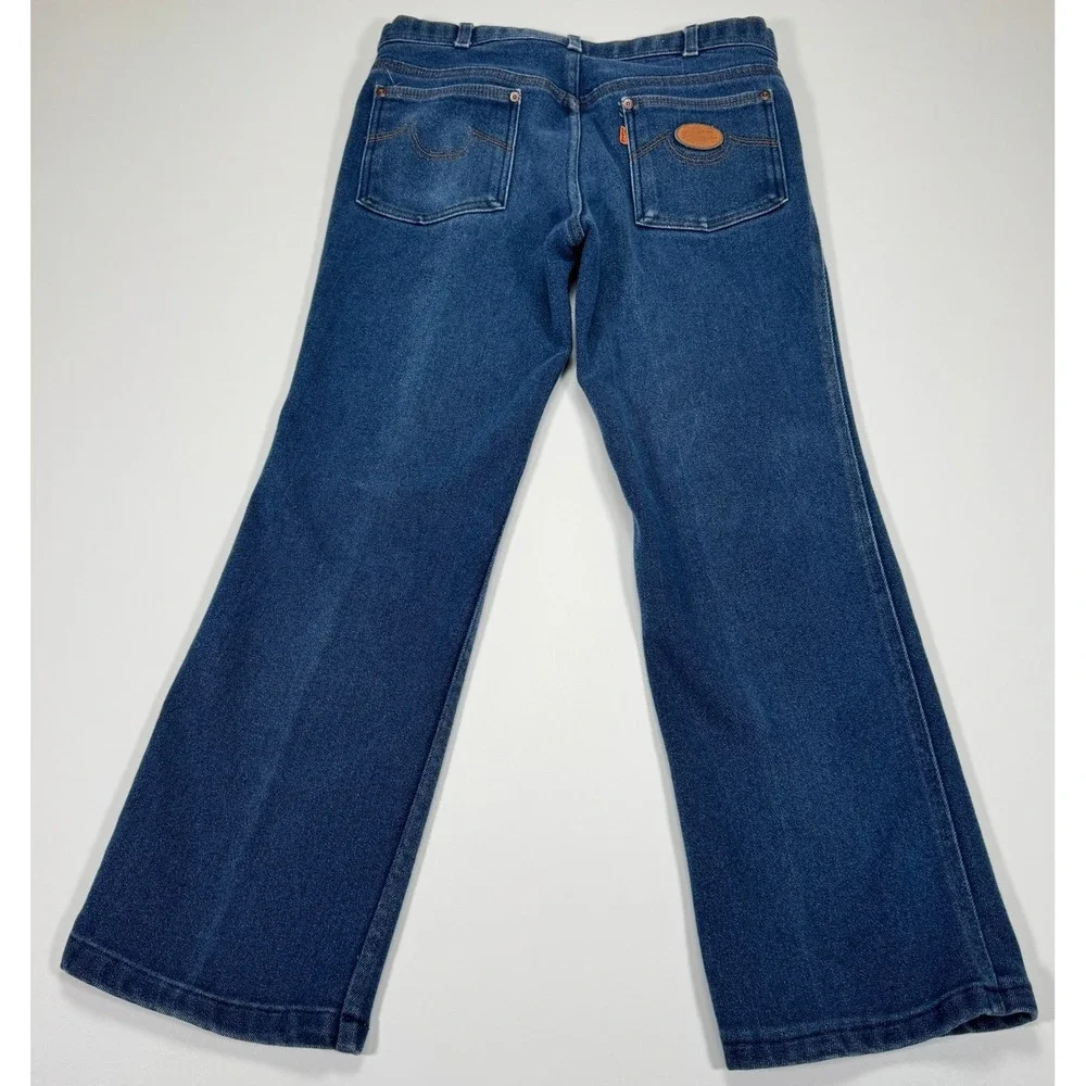 VTG Levi's Orange Tab Jeans Mens 34x28 Blue Flare Denim Talon USA Skosh 90s 549